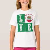 Love California State Flag Heart Pride T-shirt (Voorkant)