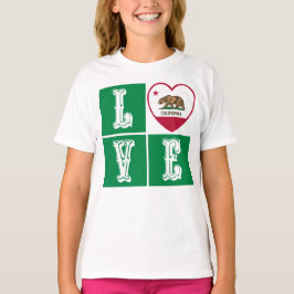 Love California State Flag Heart Pride T-shirt