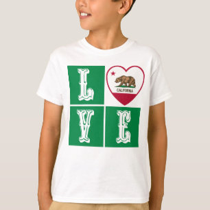 Love California State Flag Heart Pride T-shirt