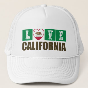 Love California State Flag Heart Pride Trucker Pet