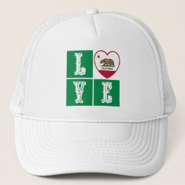 Love California State Flag Heart Pride Trucker Pet