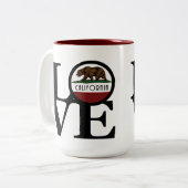 LOVE Californië 15oz Tweekleurige Koffiemok (Voorkant links)