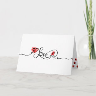 LOVE Calligrafie Waterverf Valentijnsdag Foto Feestdagen Kaart