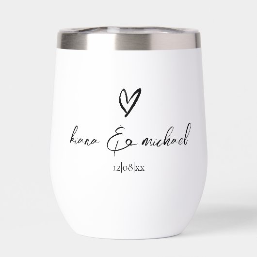 Love Calligraphy Heart Black B&W ID940 (Achterkant)