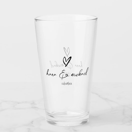 Love Calligraphy Heart Black B&W ID940 Glas (Voorkant)