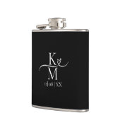 Love Calligraphy Initialen Heart White B&W ID940 Heupfles (Links)