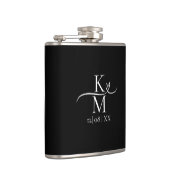 Love Calligraphy Initialen Heart White B&W ID940 Heupfles (Rechts)