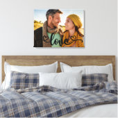 Love Calligraphy Overlay Aangepaste Foto Canvas Afdruk (Insitu (Slaapkamer))