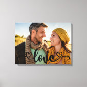 Love Calligraphy Overlay Aangepaste Foto Canvas Afdruk (Voorkant)