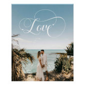 Love Calligraphy Paar Foto Poster (Voorkant)