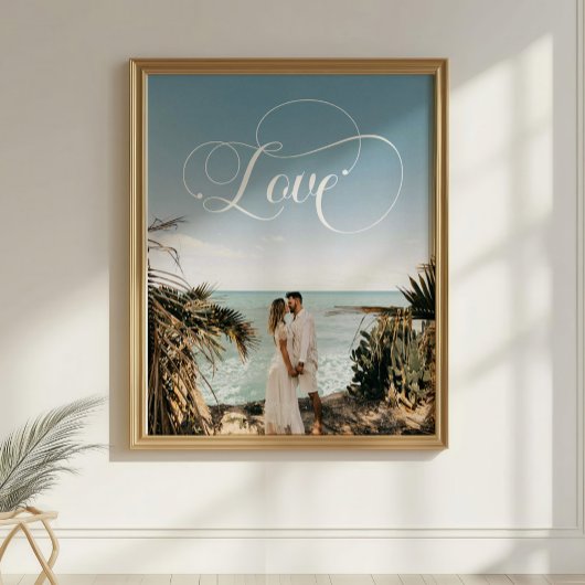 Love Calligraphy Paar Foto Poster