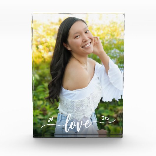 Love Calligraphy Script Heest Custom Keepomwille Fotoblokken (Voorkant)