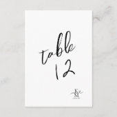 Love Calligraphy Table Number Black B&W ID940 Kaart (Achterkant)