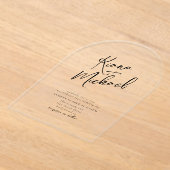 Love Calligraphy Wedding B&W Arch ID940 Acryl Uitnodigingen (Laagn)