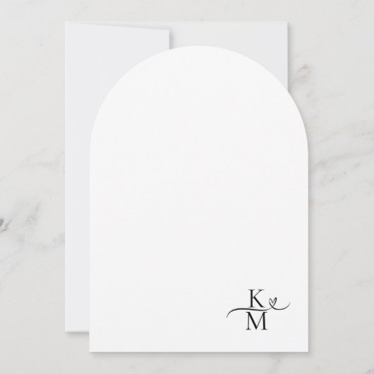 Love Calligraphy Wedding B&W Arch ID940 Kaart (Achterkant)