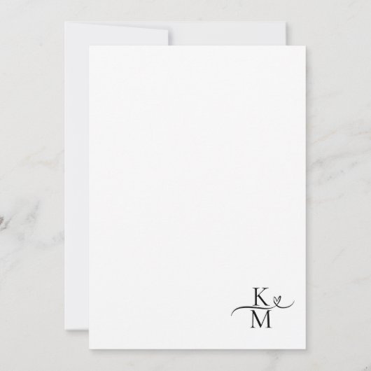 Love Calligraphy Wedding B&W ID940 (Achterkant)