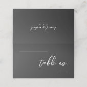 Love Calligraphy Wedding Floral Pattern B&W ID940 Plaatskaartje (Buitenkant ongevouwen)