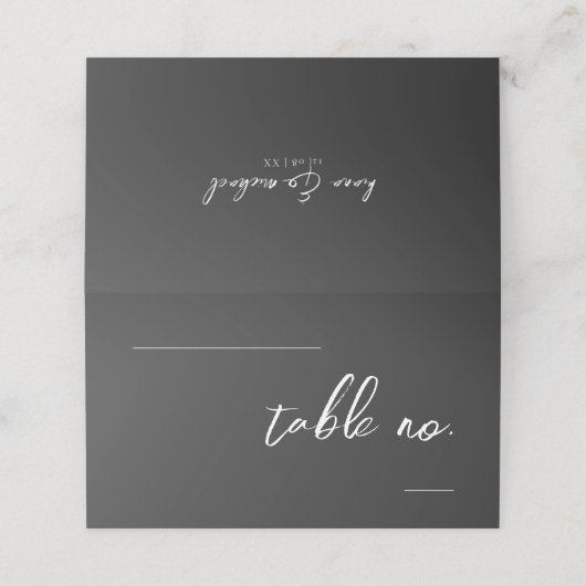 Love Calligraphy Wedding Floral Pattern B&W ID940 Plaatskaartje (Buitenkant ongevouwen)