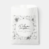 Love Calligraphy Wedding Floral Pattern Blk ID940 Bedankzakje (Voorkant)