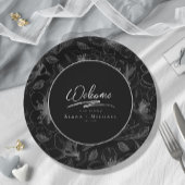 Love Calligraphy Wedding Floral Pattern Wht ID940 Papieren Bordje