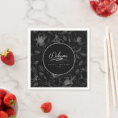 Love Calligraphy Wedding Floral Pattern Wht ID940 Servet (Insitu)