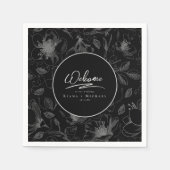 Love Calligraphy Wedding Floral Pattern Wht ID940 Servet (Voorkant)