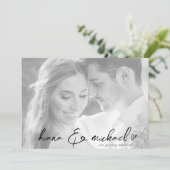 Love Calligraphy Wedding Photo B&W ID940 Save The Date (Staand voorkant)