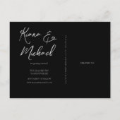 Love Calligraphy Wedding Save the Date B&W ID940 Aankondigingskaart (Achterkant)