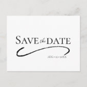 Love Calligraphy Wedding Save the Date B&W ID940 Aankondigingskaart (Voorkant)