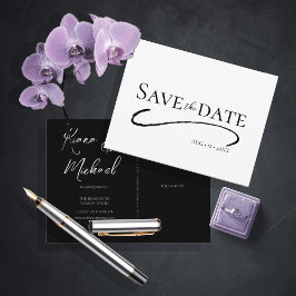 Love Calligraphy Wedding Save the Date B&W ID940 Aankondigingskaart