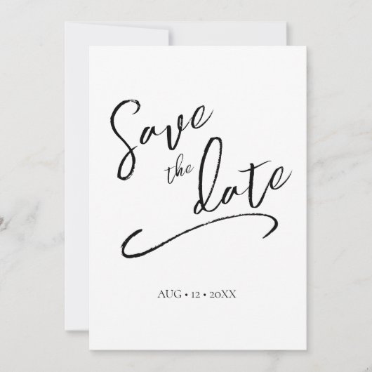 Love Calligraphy Wedding V2 B&W ID940 Save The Date (Voorkant)