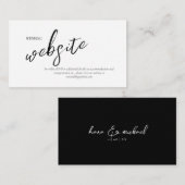 Love Calligraphy Wedding Website B&W ID940 Informatiekaartje (Voorkant / Achterkant)