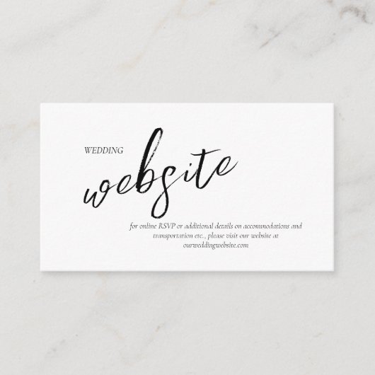 Love Calligraphy Wedding Website B&W ID940 Informatiekaartje (Voorkant)