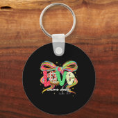 Love Came Down Coquette Bow Christian Christmas Ba Sleutelhanger (Voorkant)