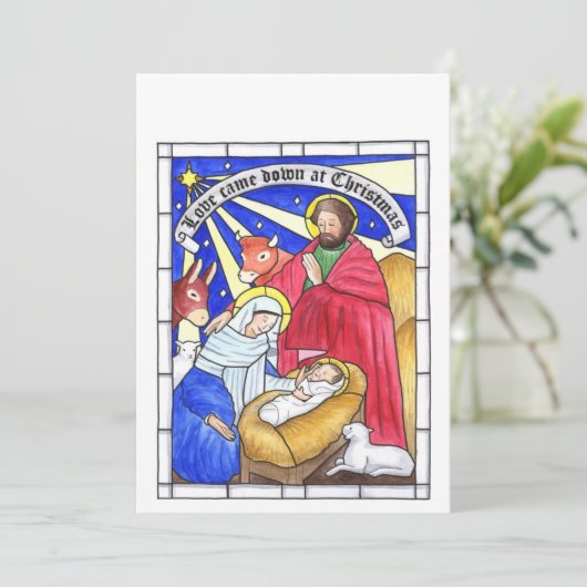 Love Came Down-kerstkaart & Gift-Label Feestdagenkaart (Staand voorkant)