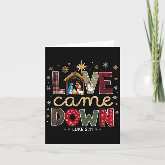 Love Came Down Luke 2_11 Patchwork Christmas Art  Kaart (Voorkant)