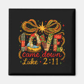 Love Came Down Luke 2_11 Patchwork Christmas  Magneet (Voorkant)