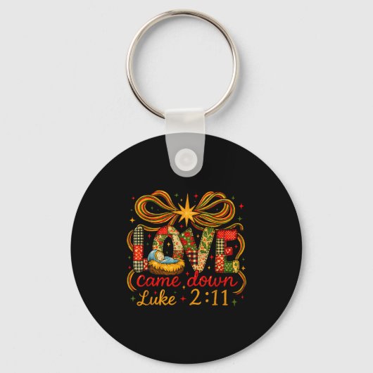 Love Came Down Luke 2_11 Patchwork Christmas Sleutelhanger (Voorkant)