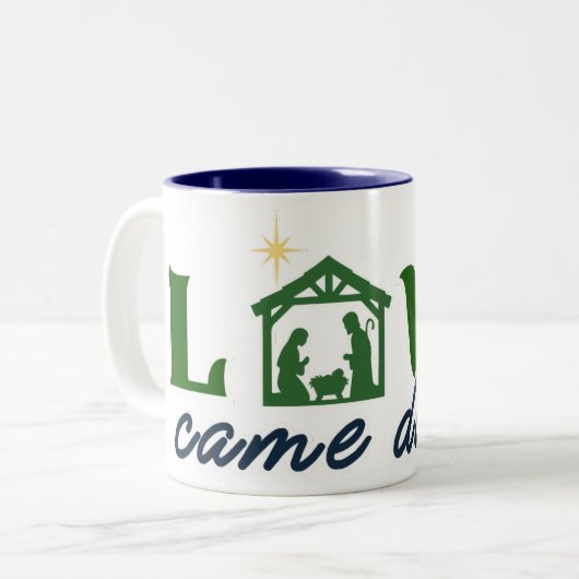 Love Came Down Mug Tweekleurige Koffiemok (Voorkant links)