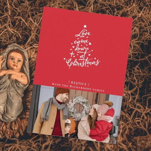 Love Came Down Photo Kerstman Kaart