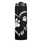 Love Camping Dog Paw Print Heart Teenslippers Koff Thermosbeker (Voorkant)