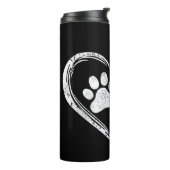 Love Camping Dog Paw Print Heart Teenslippers Koff Thermosbeker (Gedraaid links)