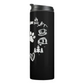 Love Camping Dog Paw Print Heart Teenslippers Koff Thermosbeker (Geroteerd rechts)