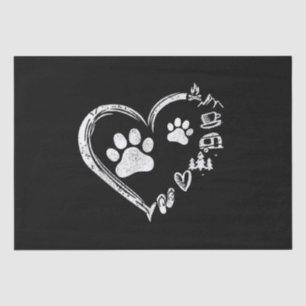 Love Camping Dog Paw Print Heart Teenslippers Koff Tissuepapier