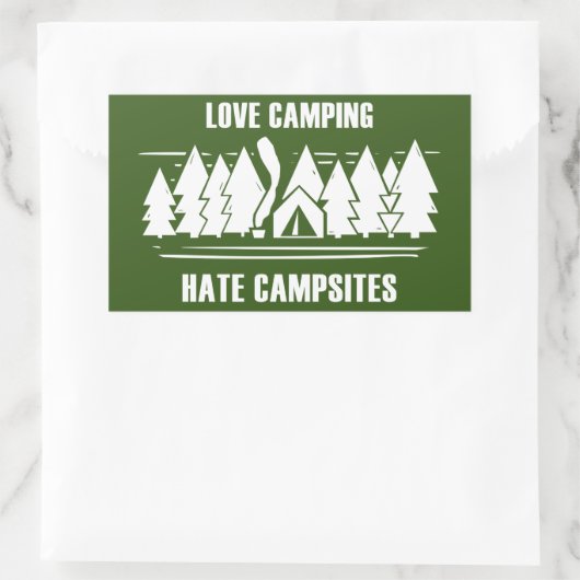 Love Camping, Hate Campsites Rechthoekige Sticker (Tas)