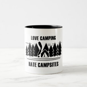 Love Camping, Hate Campsites Tweekleurige Koffiemok