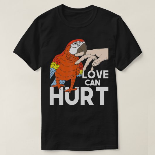 Love Can Hurt Parrot Whisperer Dierenvriend Zooke T-shirt (Design voorkant)