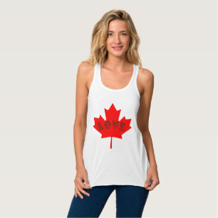 Love Canada Day Red maple leaf tanktop