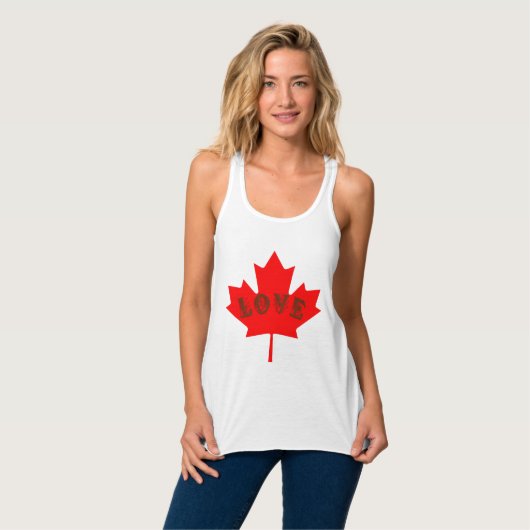 Love Canada Day Red maple leaf tanktop (Volledige Voorkant)