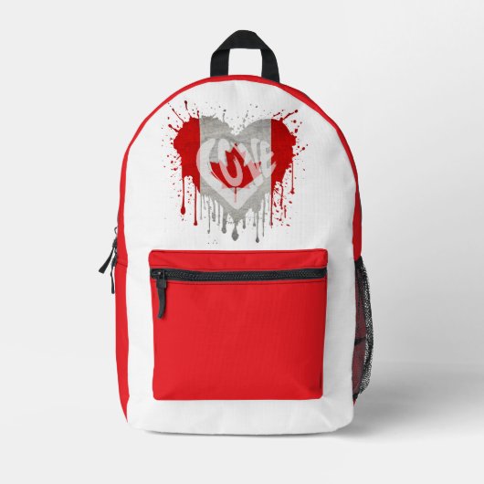 Love Canada Flag Bedrukte Rugzak (Voorkant)